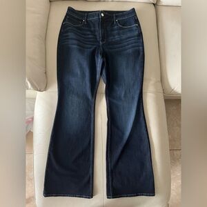 White House Black Market The Skinny Flare High Rise Dark Blue Jeans